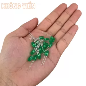 LED 5mm Phủ Xanh Lá Chân Ngắn Không Viền